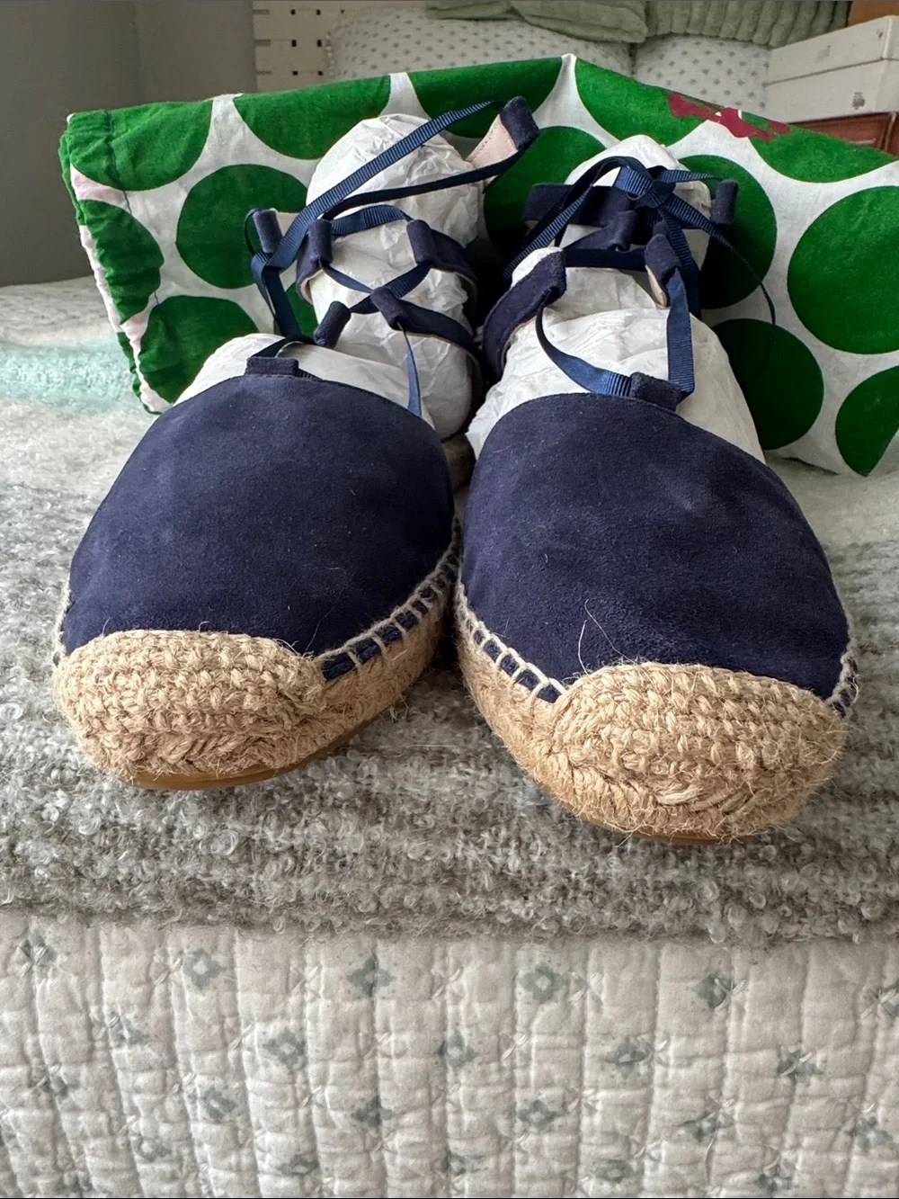 Boden Navy Suede Espadrille Lace Up